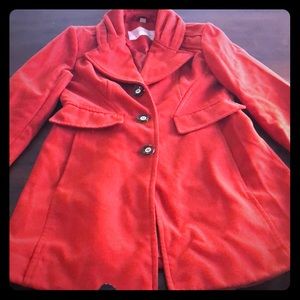 Red pea coat